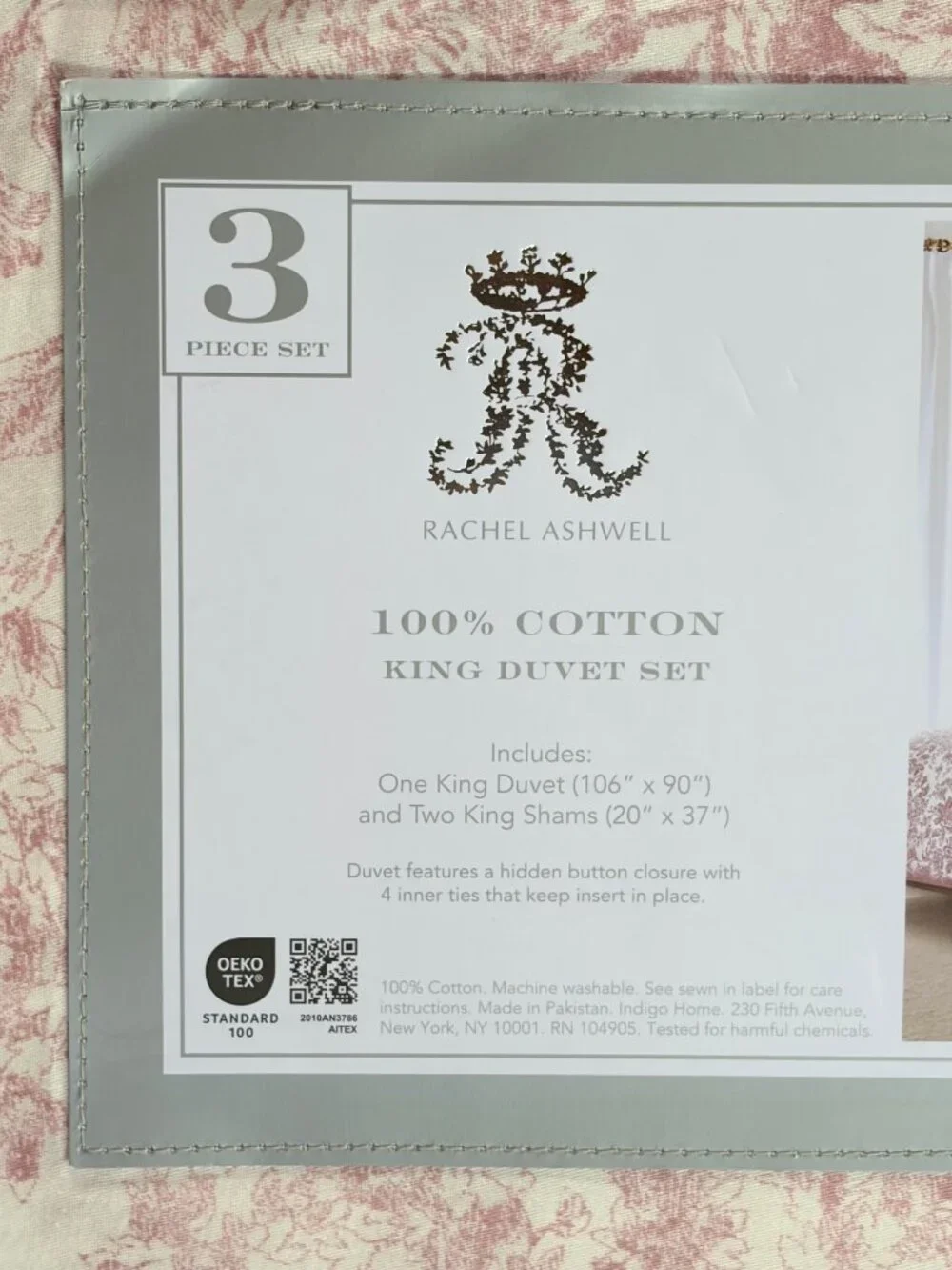 Rachel Ashwell Shabby King Size Cotton Duvet Set - Redish Floral (106
